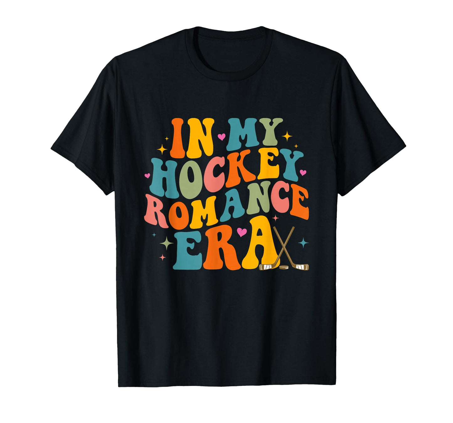 In My Hockey Romance Era Retro Groovy Game Day Funny Sports T-Shirt
