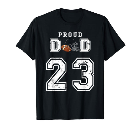 Custom Proud Football Dad Number 23 Personalized For Men T-Shirt