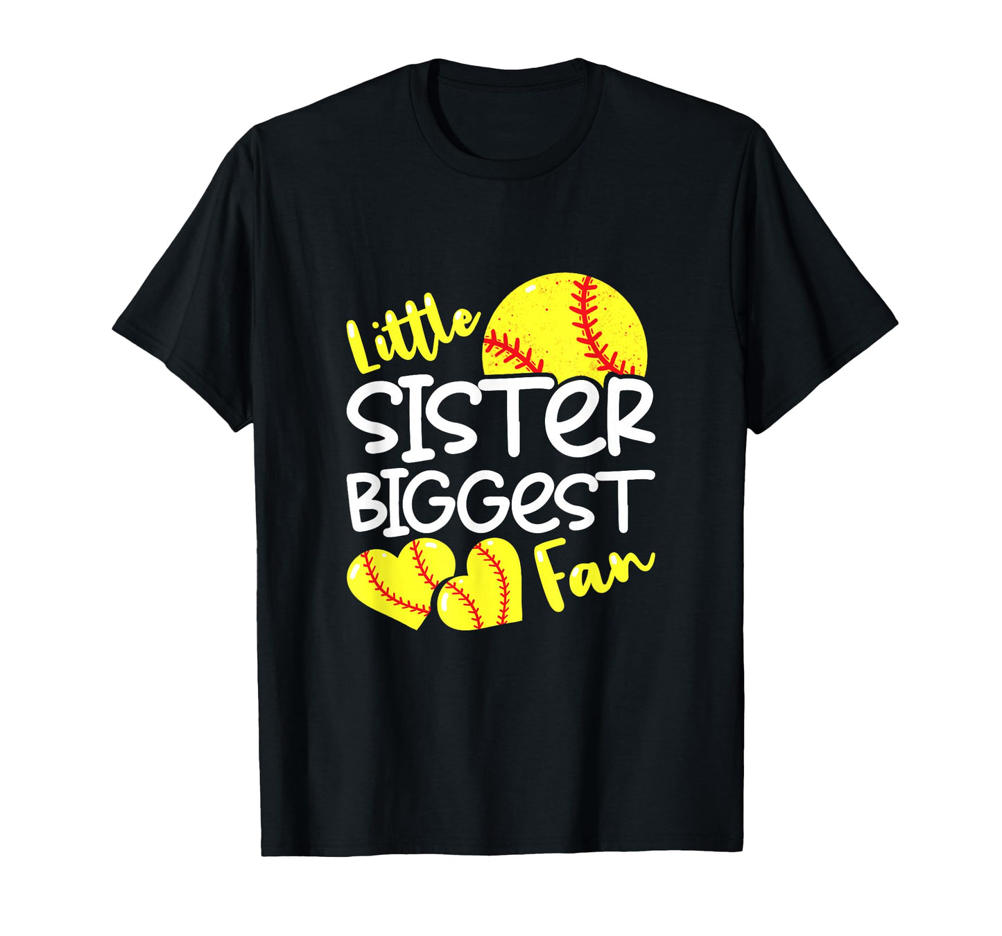 Softball Little Sister Biggest Fan Teen Girls T-Shirt