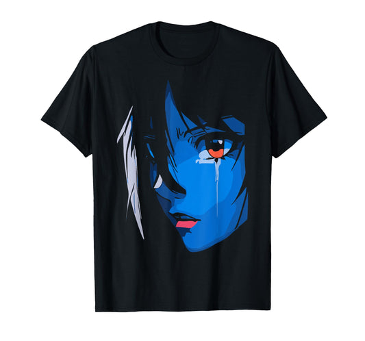 Sad Anime Girl Gamer Indie Aesthetic Japanese Vaporwave T-Shirt