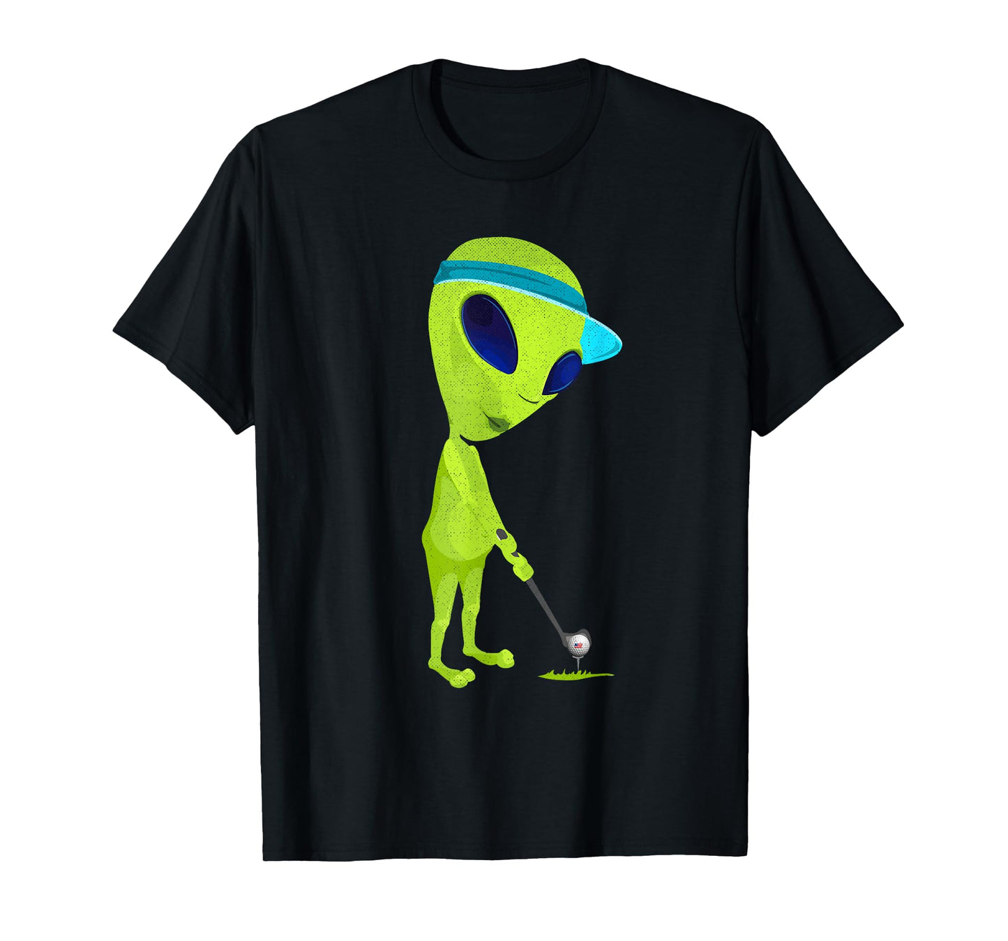 Funny Alien Playing Golf Parody Golfer UFO Golfing Space UFO T-Shirt