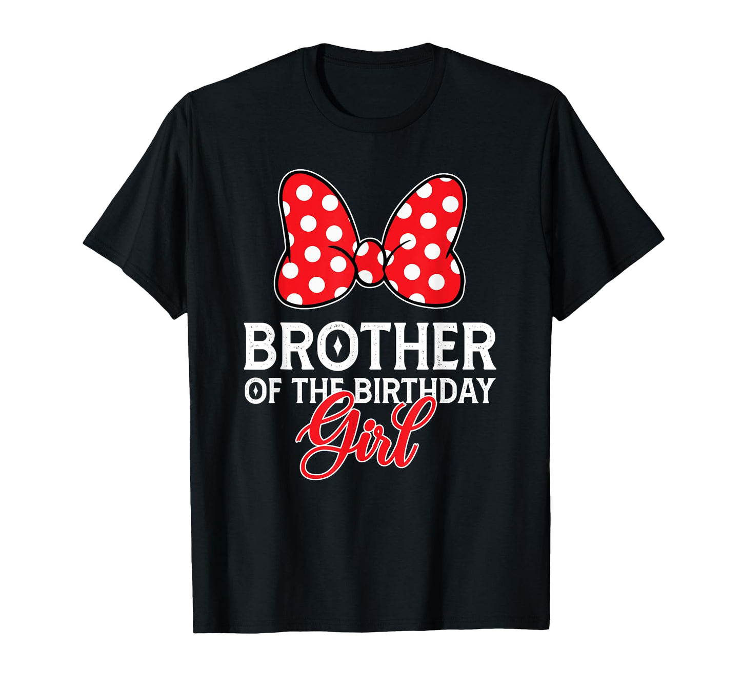 Brother of The Birthday Girl Cute Pink Bow Family Matching T-Shirt
