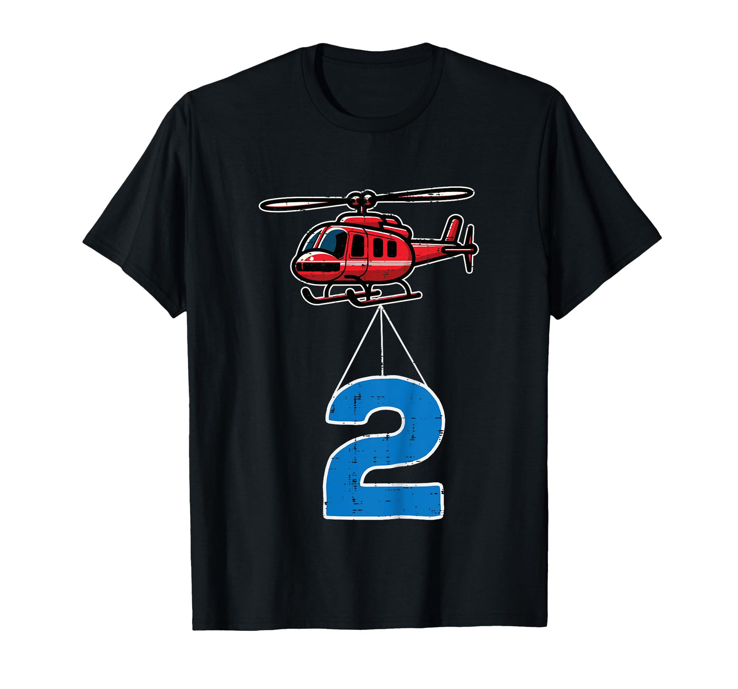 Kids 2nd Birthday Helicopter 2 Two Year Old Bday Toddler Boys Kid T-Shirt