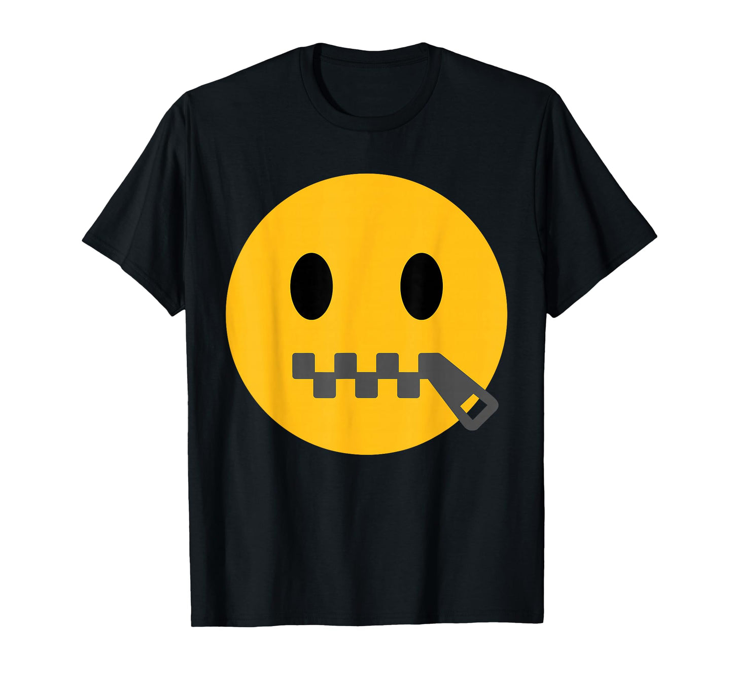 Funny Emoticon Zipper-Mouth Face Lips Sealed T-Shirt
