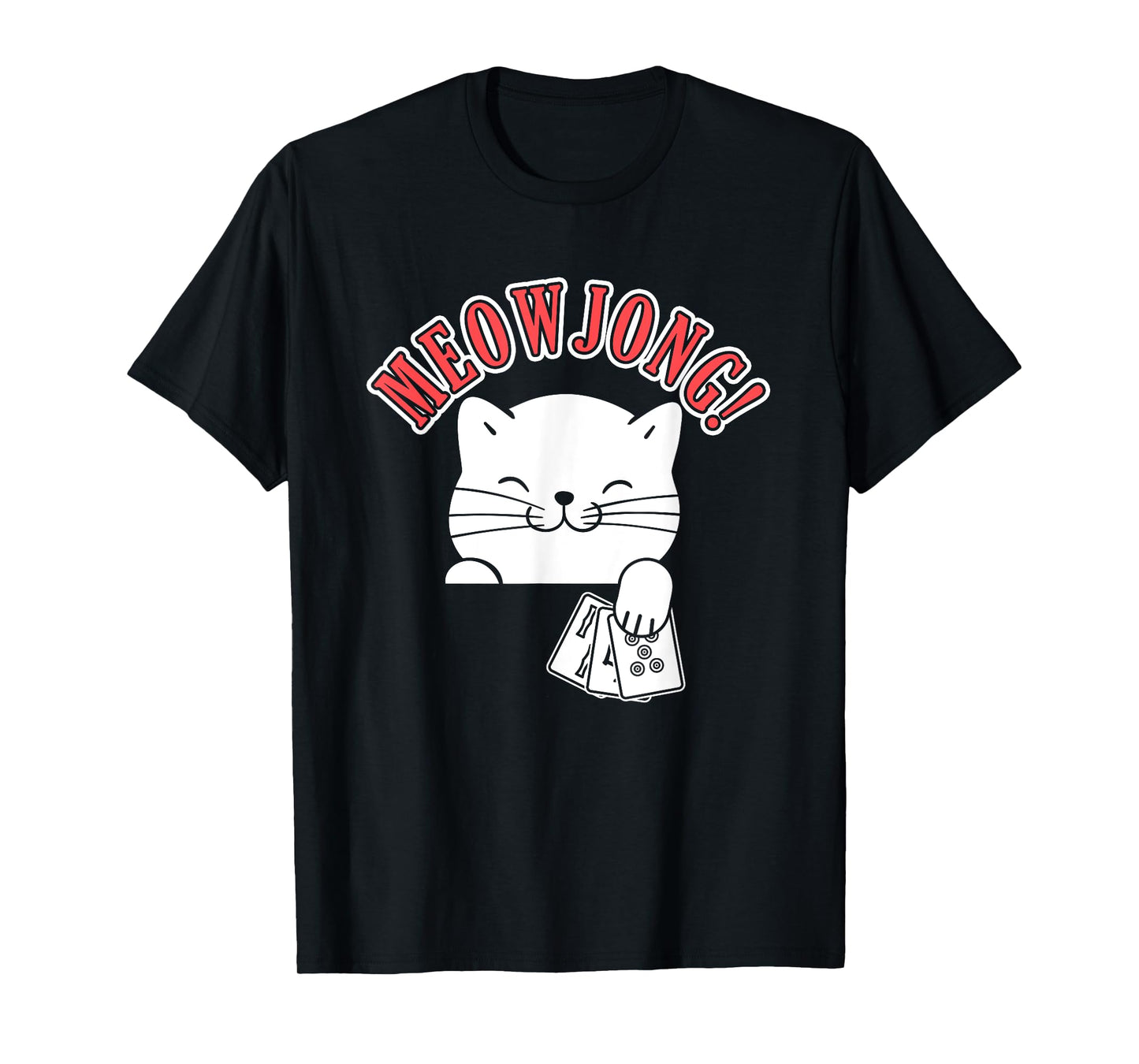 Mahjong Cat Player China Board Game Mah-Jongg Solitaire Men Women T-Shirt