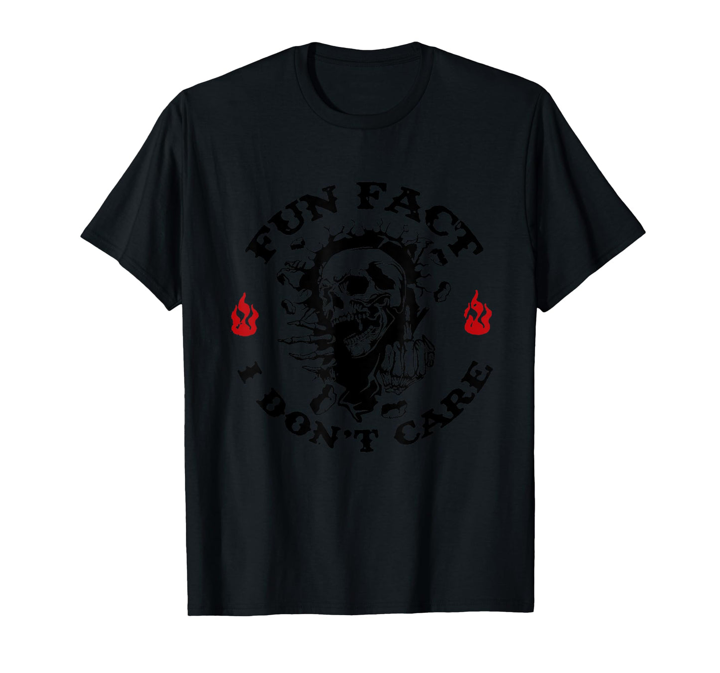 Fun Fact I Don't Care Sarcastic Funny Skeleton Adult Humor T-Shirt