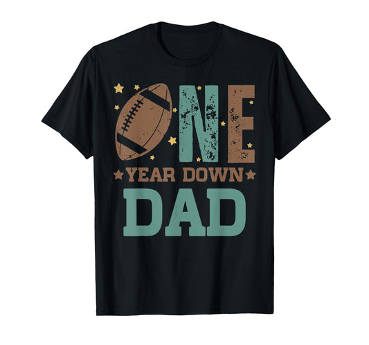 Dad of the 1 Year old Football 1st Year Down Birthday Party T-Shirt