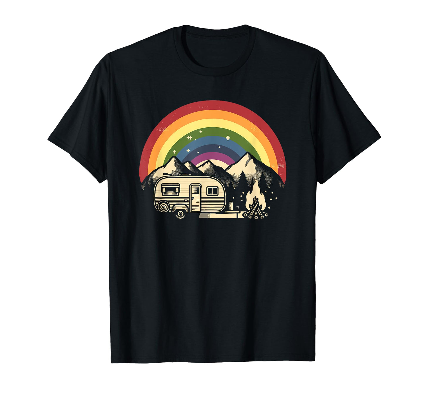 LGBT Camping Rainbow Gay Flag Pride Camper Camping Month T-Shirt