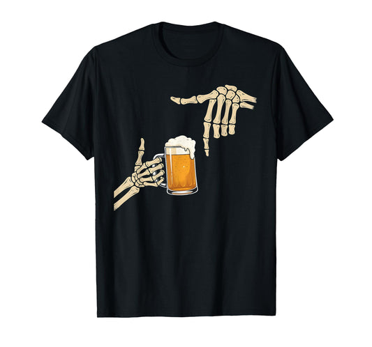 67 Six Seven Meme Novelty Skeleton Beer Halloween T-Shirt