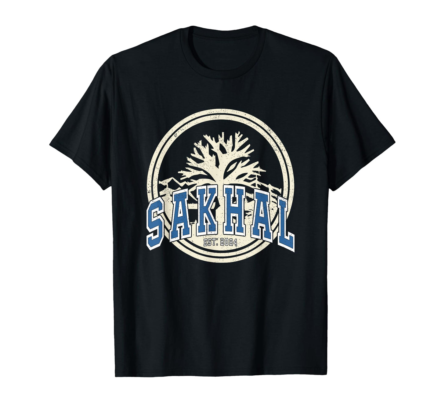Sakhal Varsity Dayz Mountains Nature Camping Gamer Gift T-Shirt