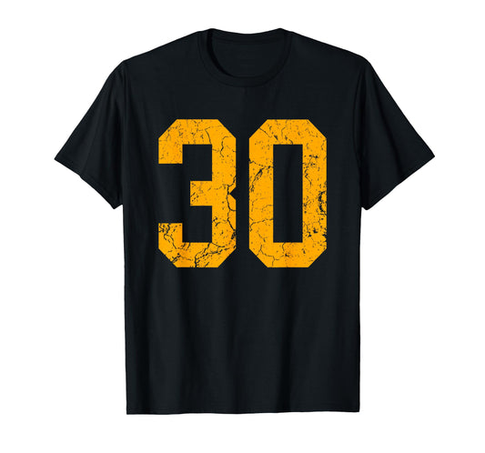 Distressed Orange Number 30 Jersey Player Uniform #30 T-Shirt