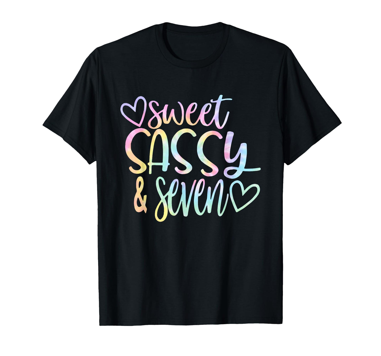 Sweet Sassy and Seven Girl's Birthday Tie Dye Girls Kids T-Shirt