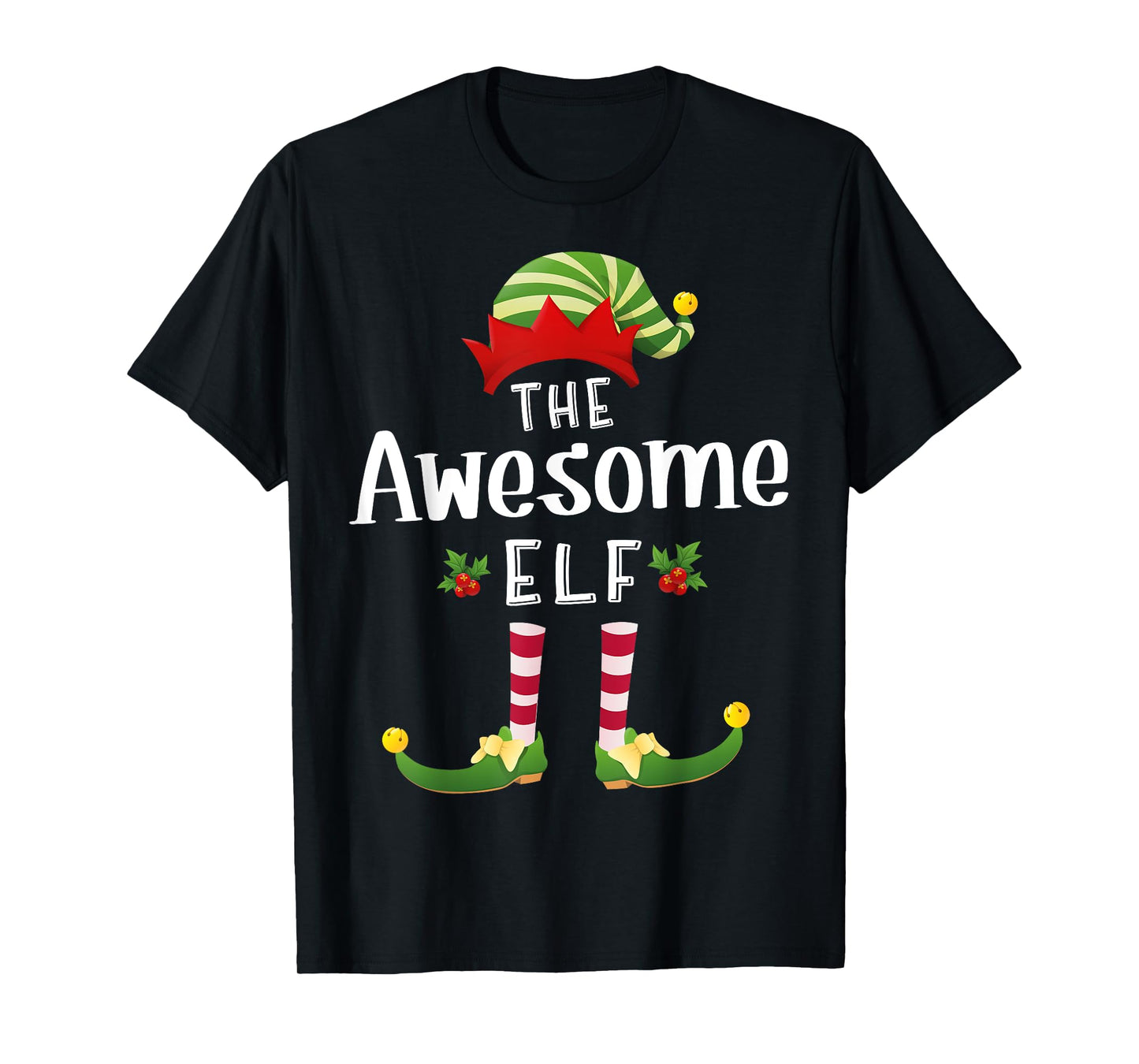 Awesome Christmas Elf Matching Pajama X-Mas Party T-Shirt