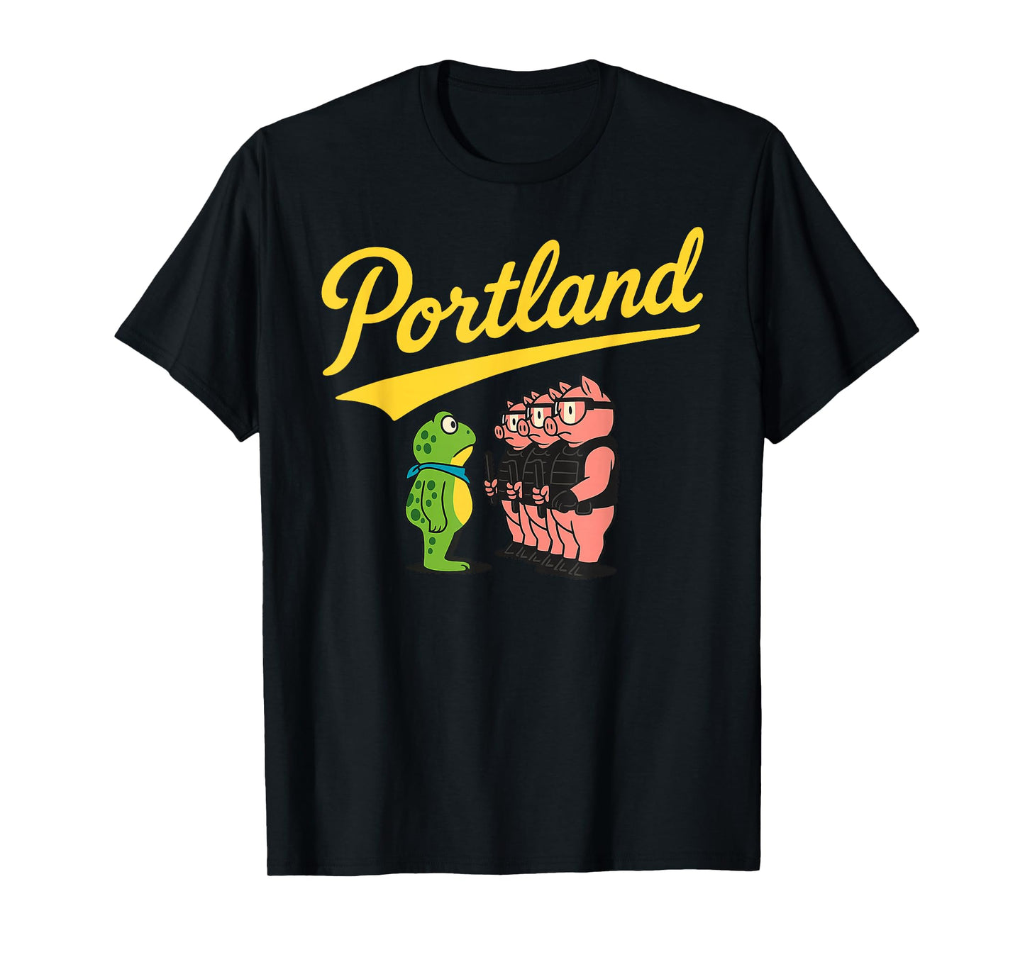 Portland Oregon Frog Vs Pigs Political Protest No Kings T-Shirt