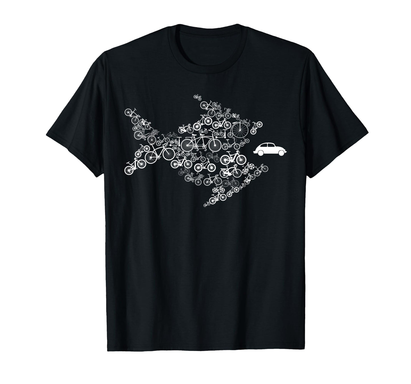 Bicycle fish eats car T-Shirt