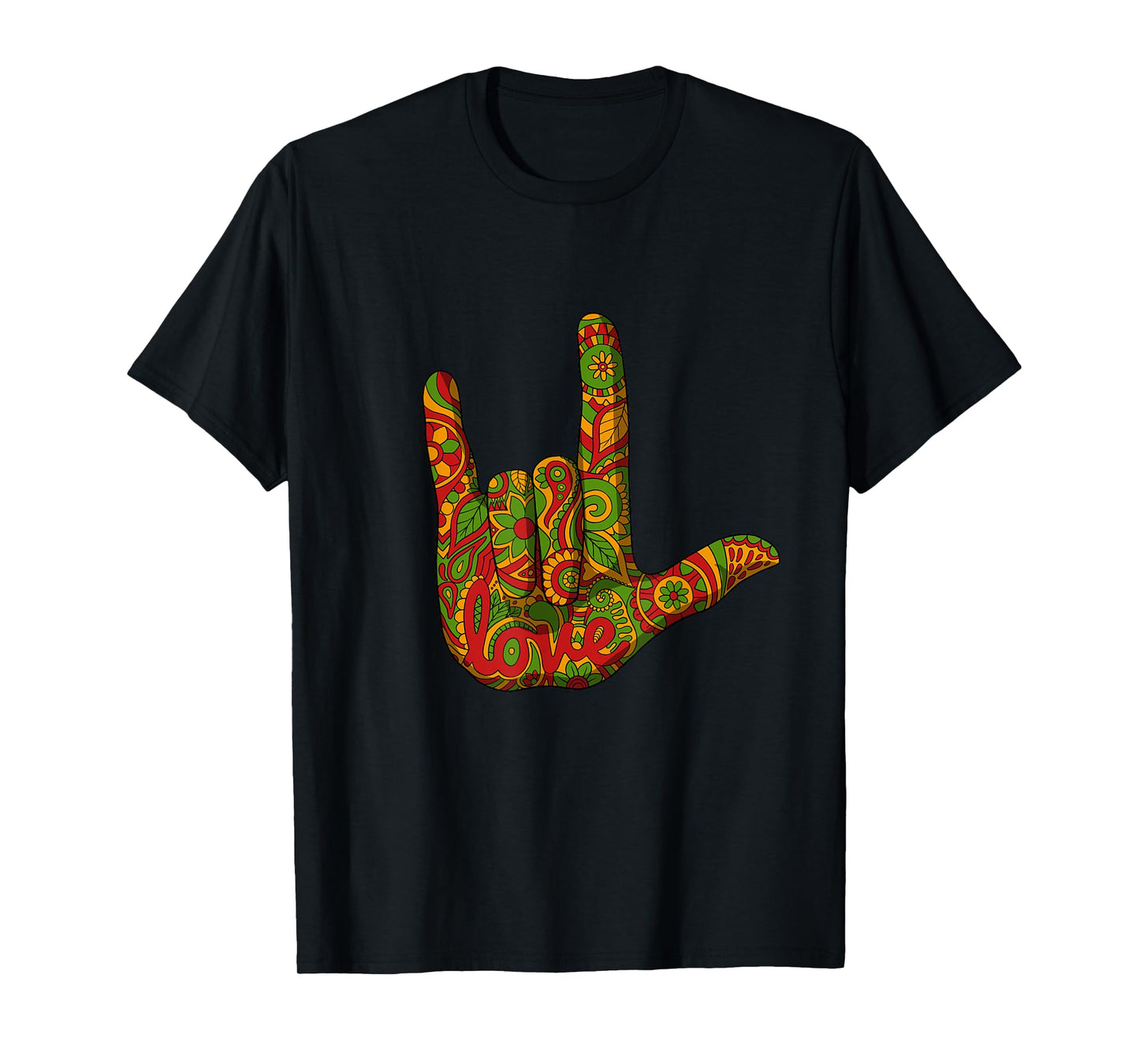 I Love You ASL Black History Month BLM Deaf African American T-Shirt