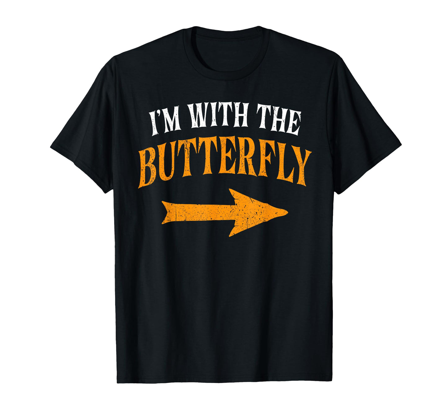 I'm With Butterfly Party Matching Couples Halloween Costume T-Shirt
