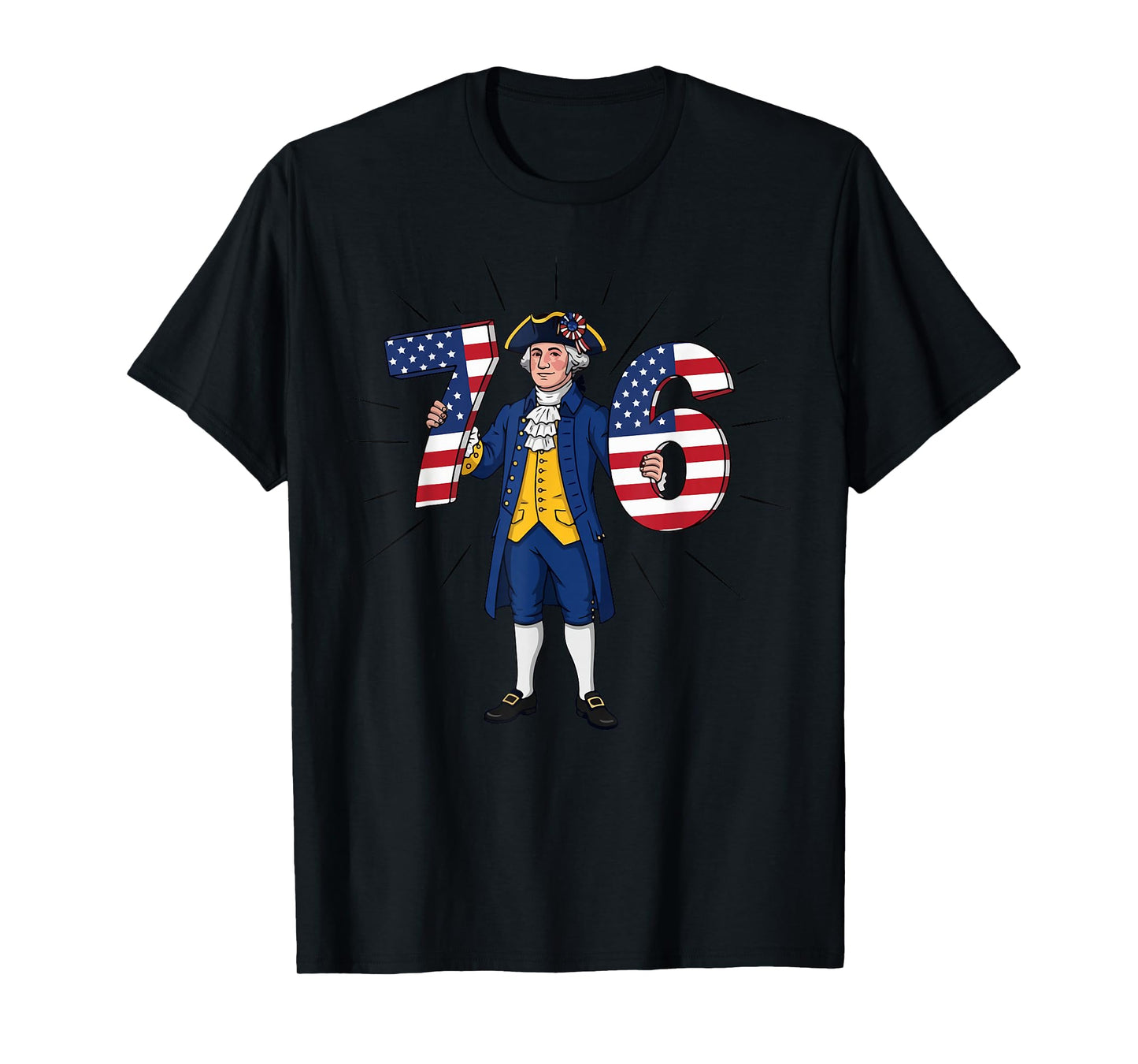 6-7 7-6 George Washington Six Seven American Flag T-Shirt
