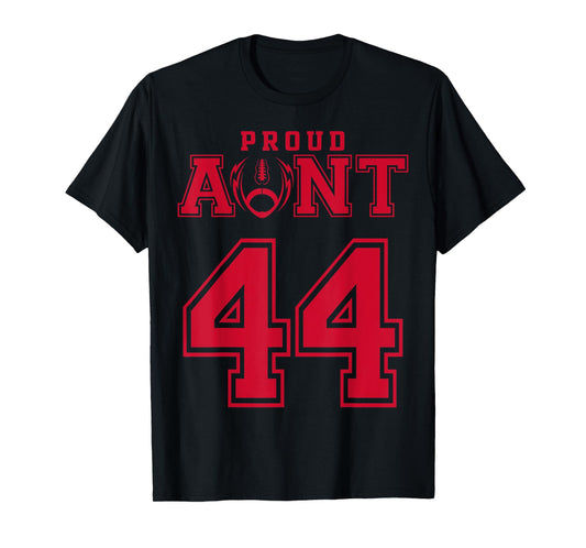 Custom Proud Football Aunt Number 44 R Personalized T-Shirt