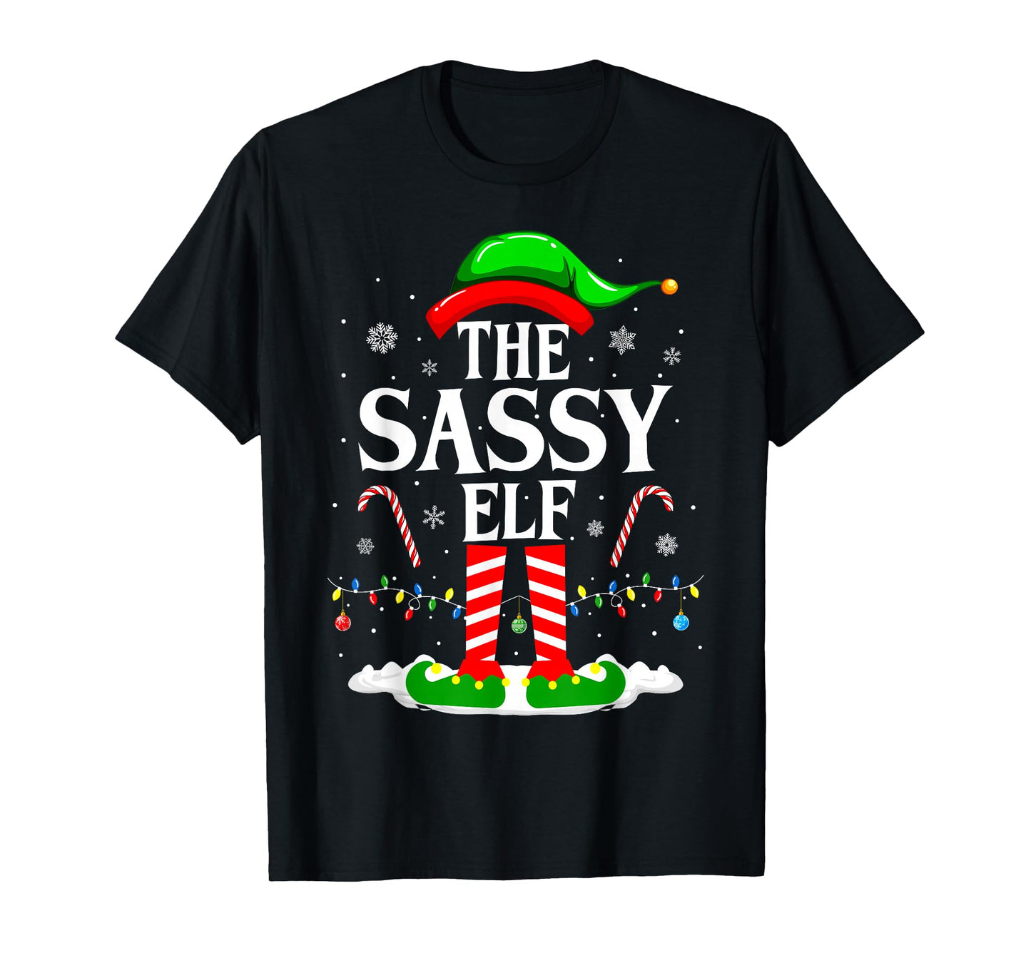 The Sassy Elf Xmas Funny Matching Family Group Christmas T-Shirt