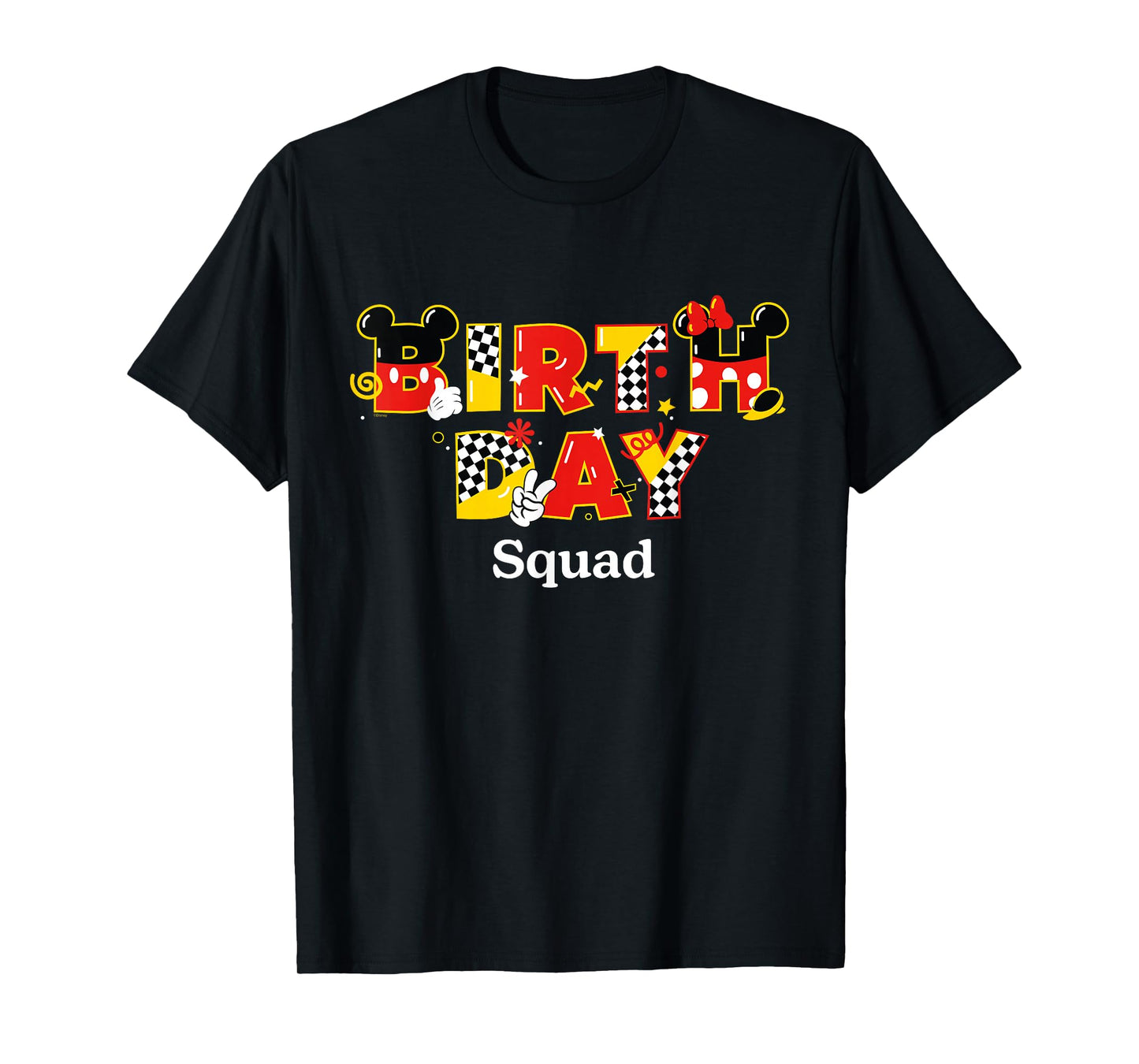 Disney Mickey & Minnie "Birthday Squad" Big Letters Party T-Shirt