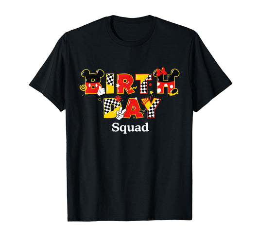 Disney Mickey & Minnie "Birthday Squad" Big Letters Party T-Shirt