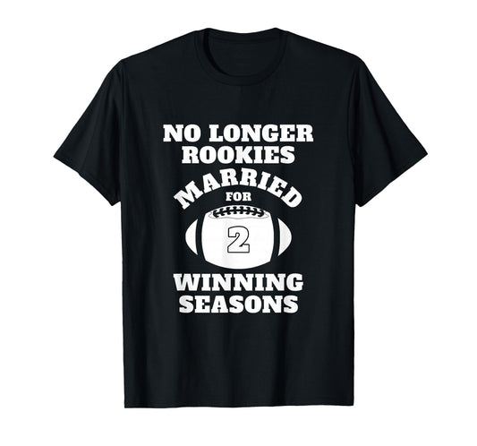 2nd Wedding Anniversary Gift Football Him Husband Her T-Shirt