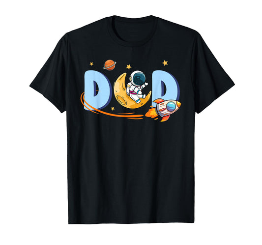 Dad of The Birthday Boys Space Astronaut Family Party Daddy T-Shirt