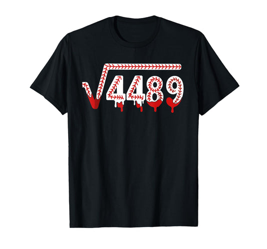 67 Ice Cream Drip Meme Baseball Square Root 4489 Slang Math T-Shirt