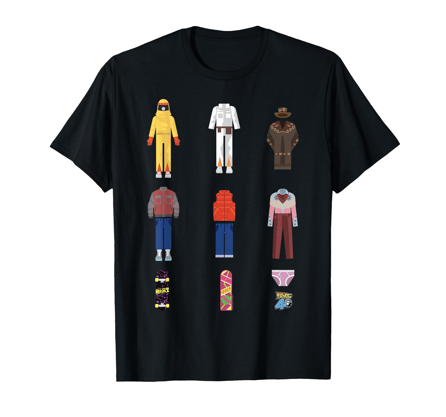 Back To The Future 40th Anniversary Iconic Outfits T-Shirt
