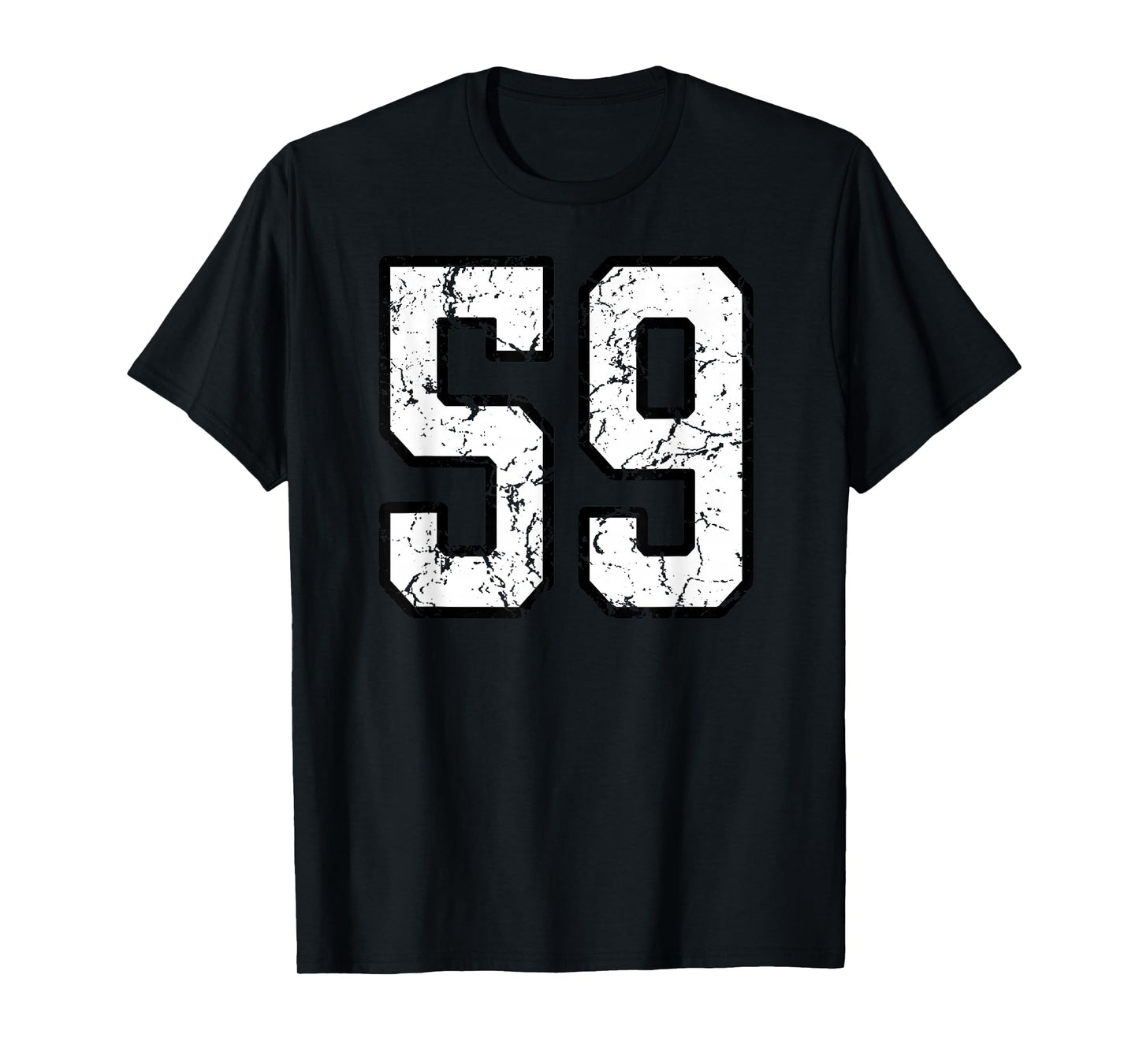White and Black Sports Number 59 Jersey Uniform Player T-Shirt