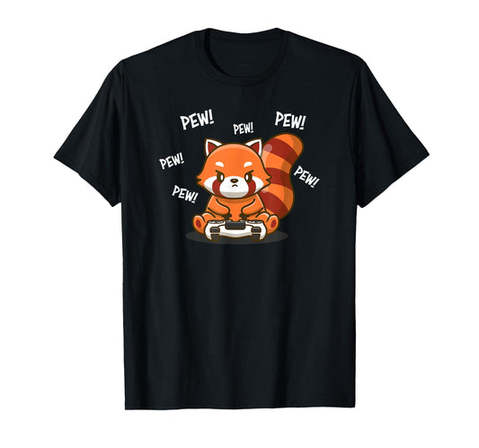 Cute Kawaii Video Gamer Red Panda Lover T-Shirt