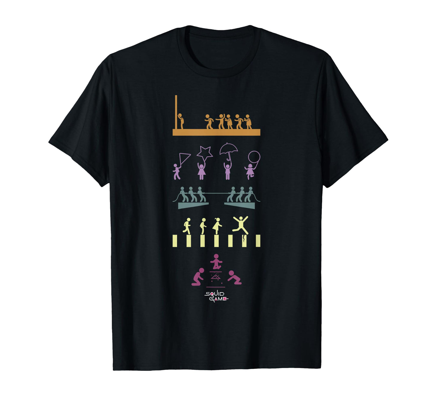 Squid Game Players And Game Icons T-Shirt