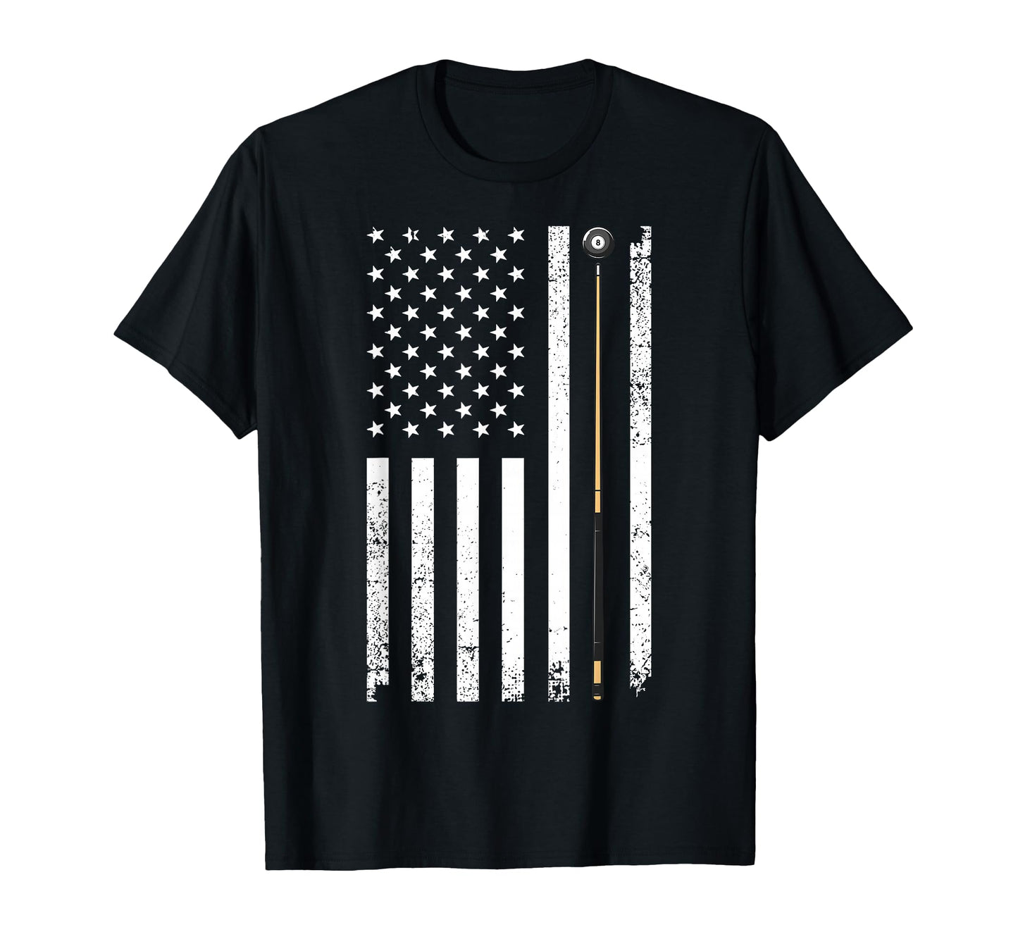Funny US Flag Billiards Design For Men Women Billiard Player T-Shirt