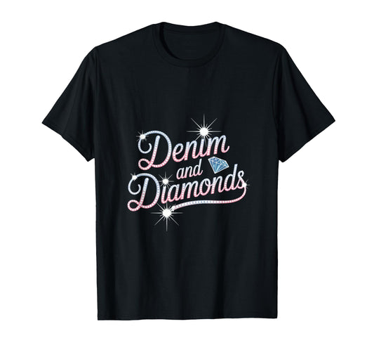 Denim And Diamonds Stylish Blue Denim T-Shirt
