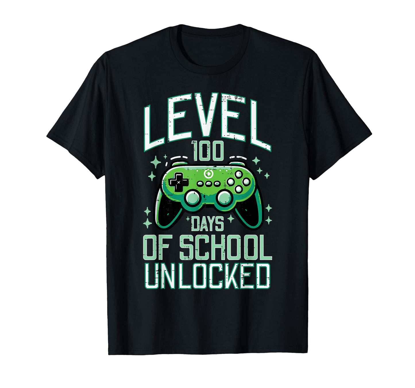 Level 100 Days School Unlocked 100th Day Gamer Men Boys Kids T-Shirt