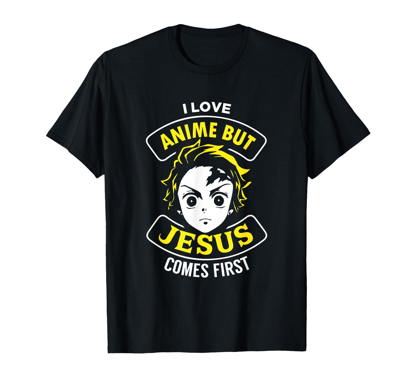 I Love Anime But Jesus Comes First - Christian Japan Yellow T-Shirt