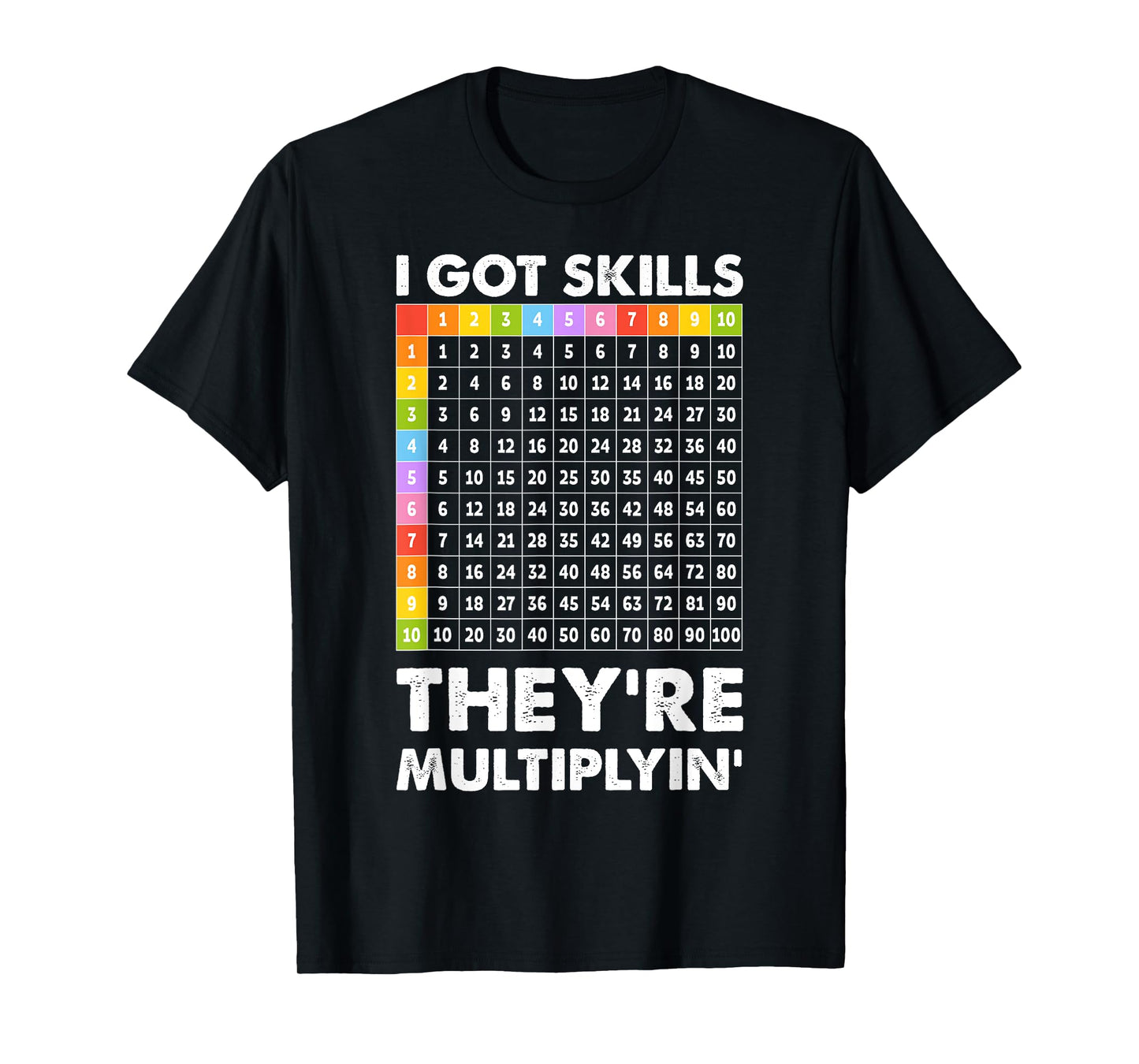I Got Skills They're Multiplying Nerd Funny Math Teacher T-Shirt