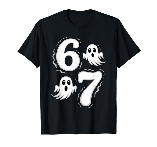67 Meme Six Seven 6 7 Halloween Ghost Funny Brainrot T-Shirt