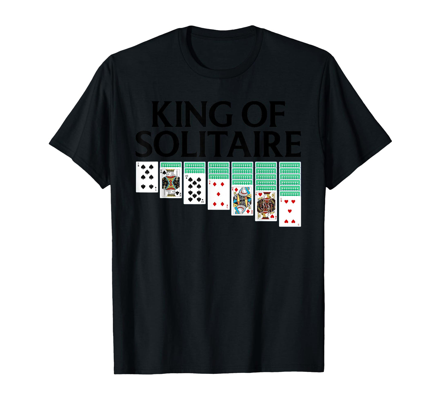 Funny King of Solitaire Art For Men Grandpa Solitaire Player T-Shirt