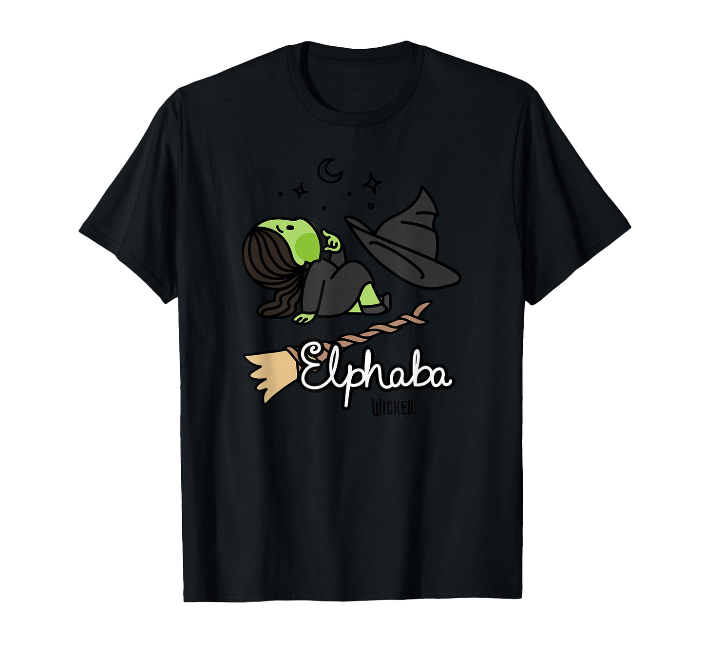 Wicked Logo Elphaba Daydreaming Playful Cartoon Style T-Shirt