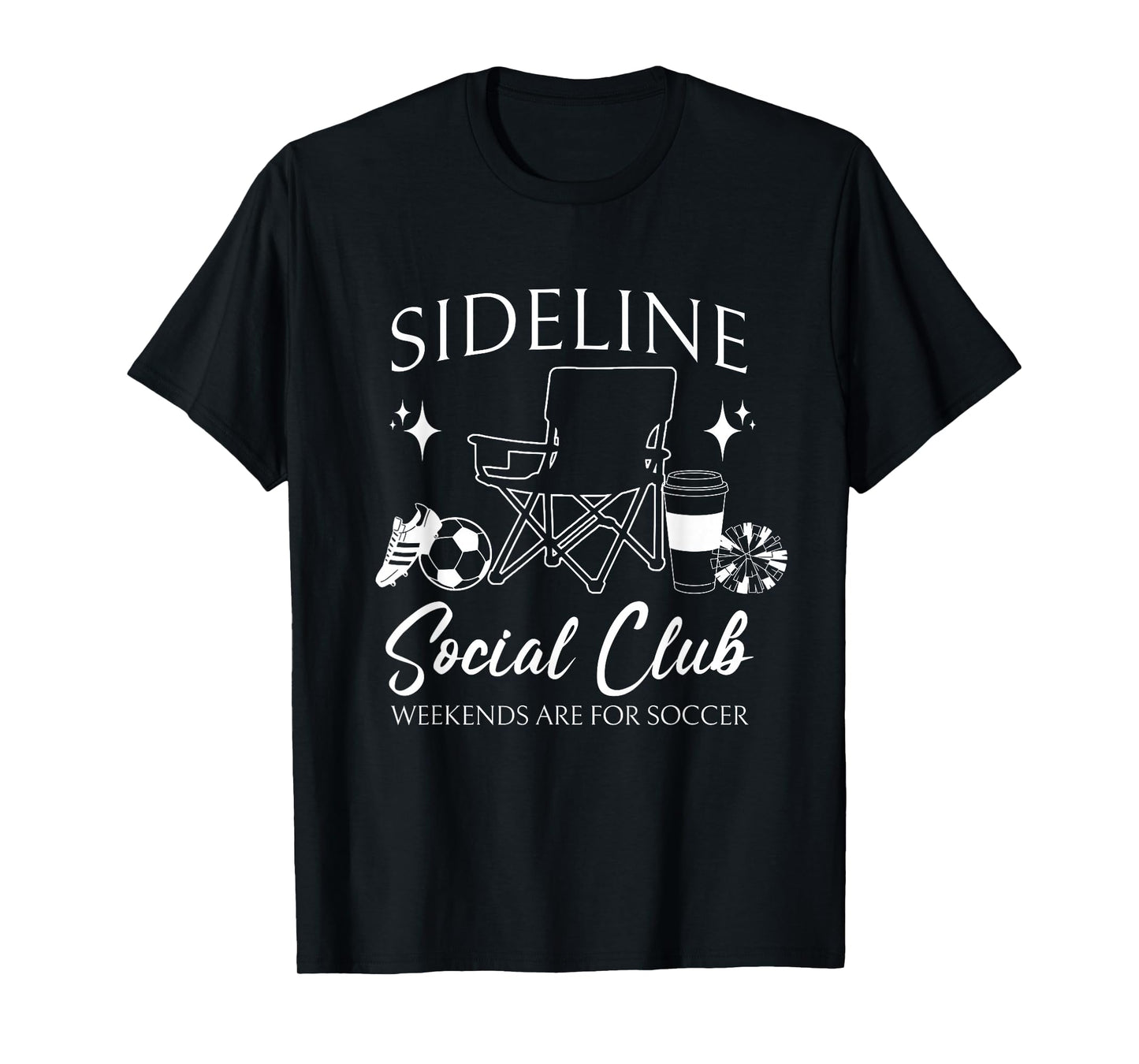 Women Sideline Social Club Soccer Mom Game Day Mothers Day T-Shirt