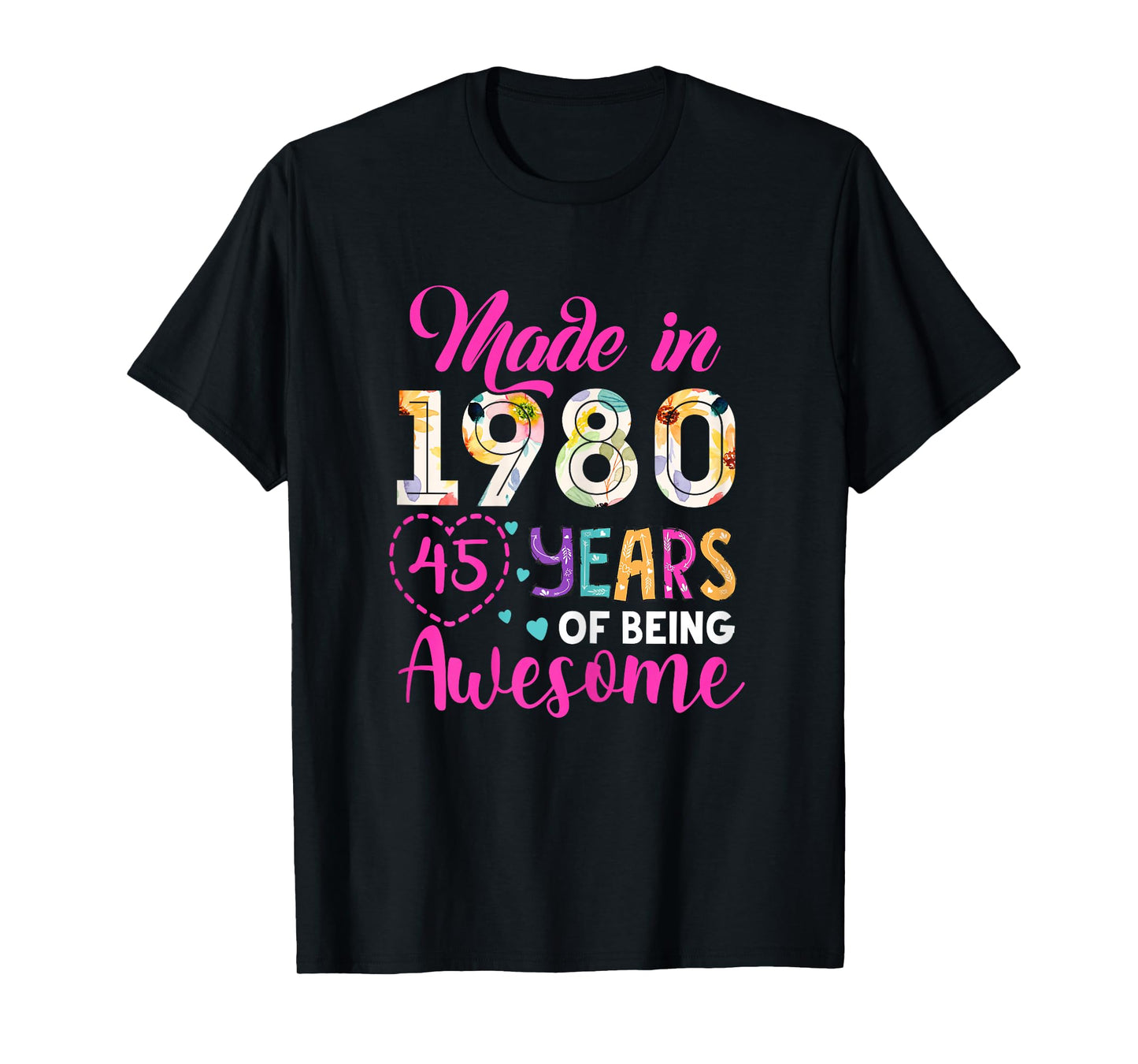 45 Year Of Being Awesome Made In 1980 Birthday Gifts Vintage T-Shirt