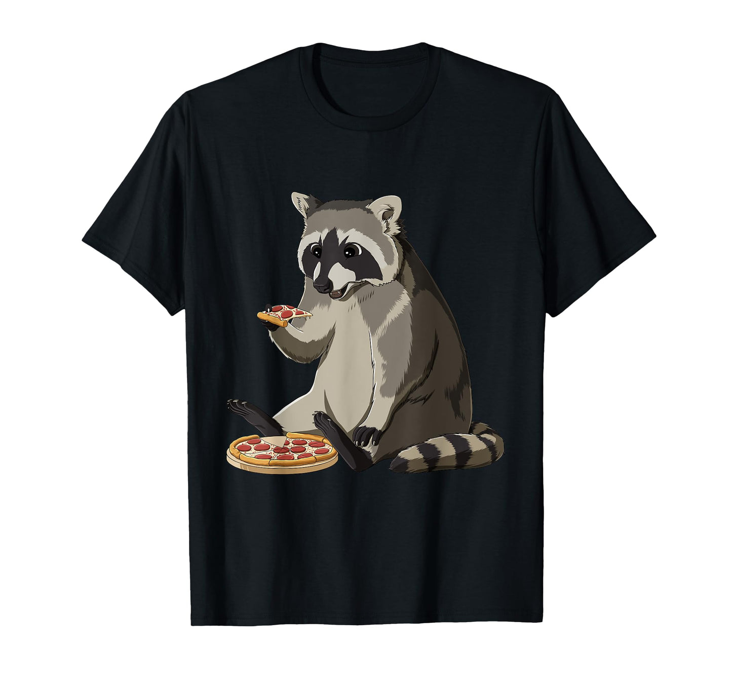 Funny Raccoon Eats Pizza T-Shirt