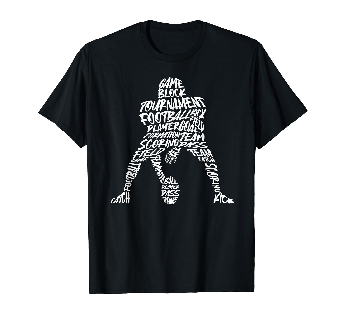 American Football Player Typography Men Boys Football T-Shirt