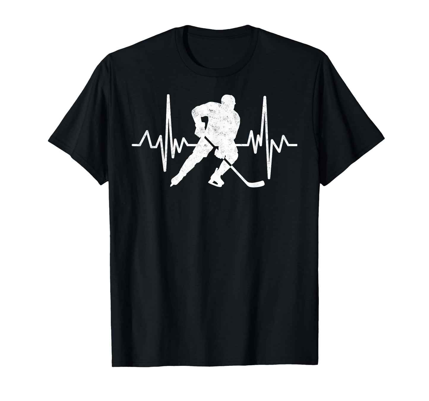Funny Ice Hockey Player Goalie Heartbeat Hockey Fan Tee T-Shirt
