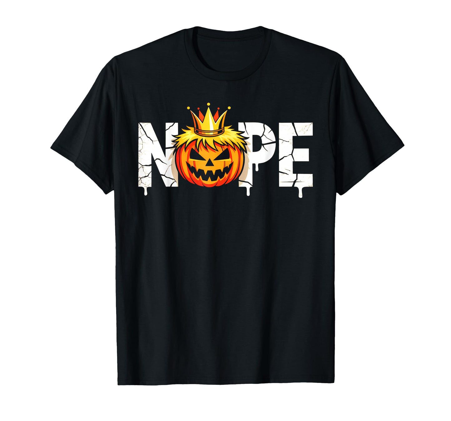 Funny No Kings Halloween 2025 Distressed USA Flag T-Shirt