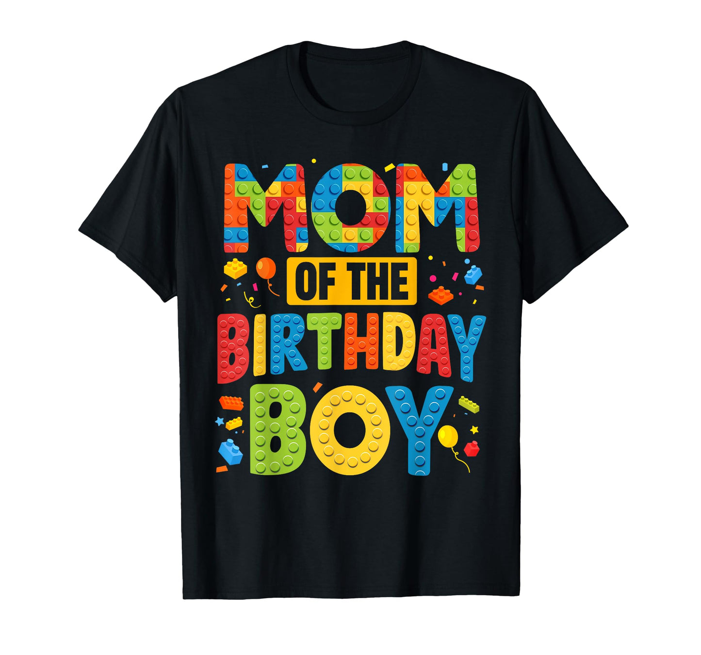 Mom Of The Birthday Boy Shirt Building Block Birthday Party T-Shirt