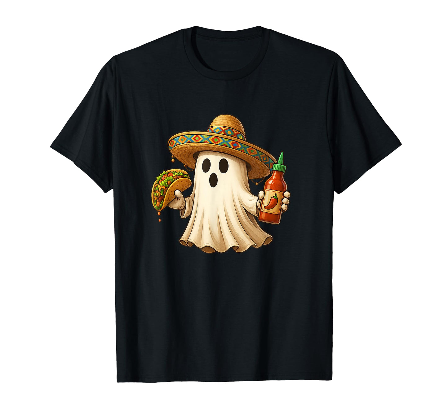Tacos Halloween Mexican Food Halloween Tacos Chef Ghost T-Shirt