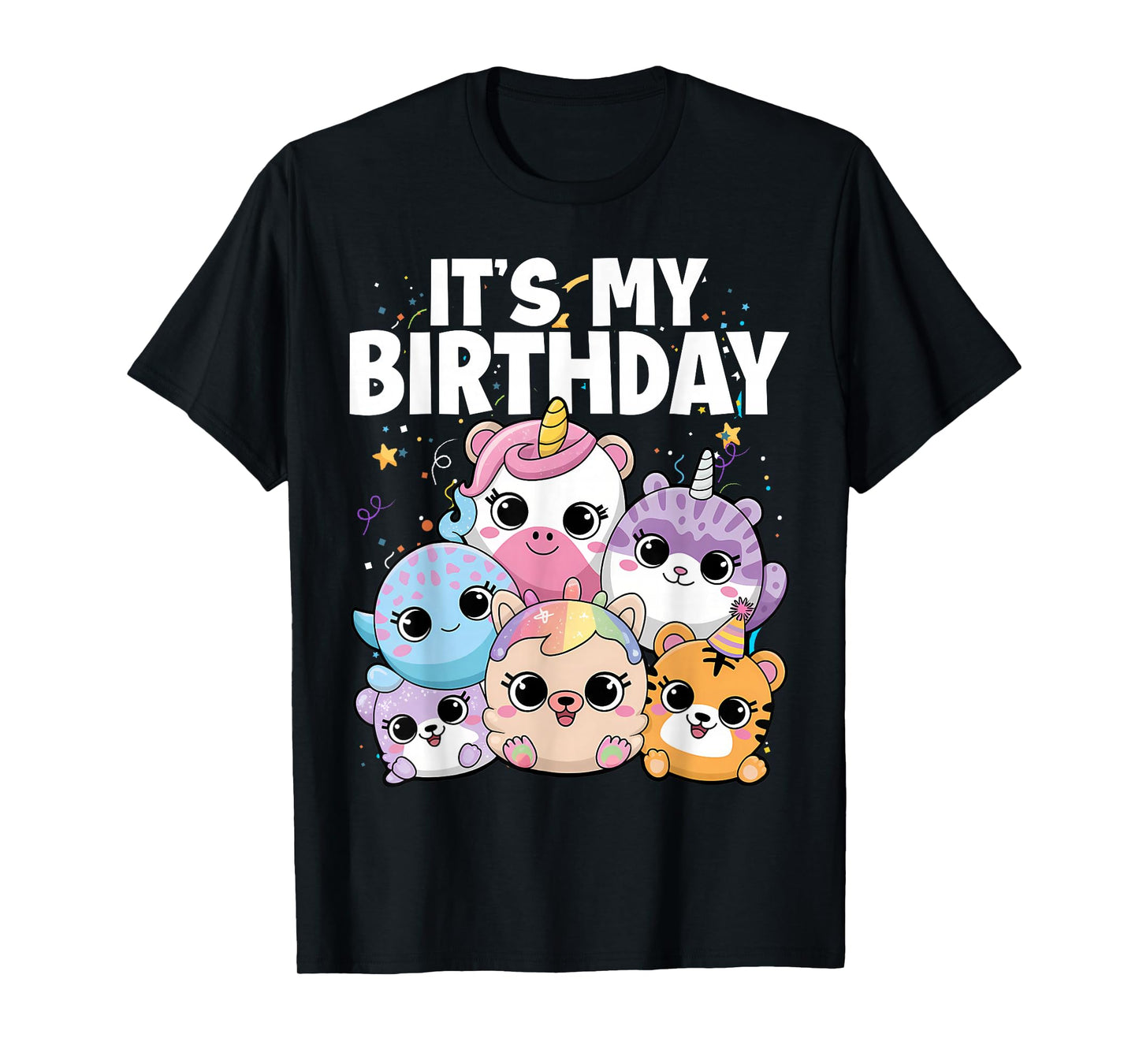 Happy Birthday Girl Squish Squad Mallow Girls Kids Cute T-Shirt